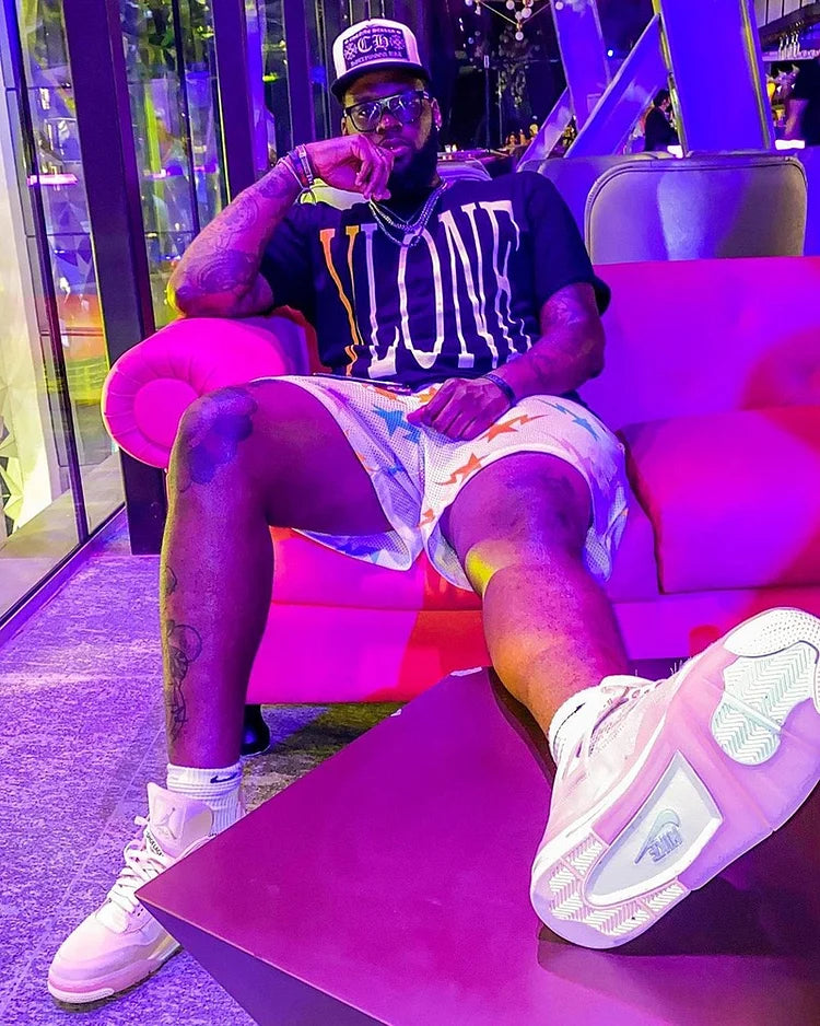 Orange Star Mesh Shorts