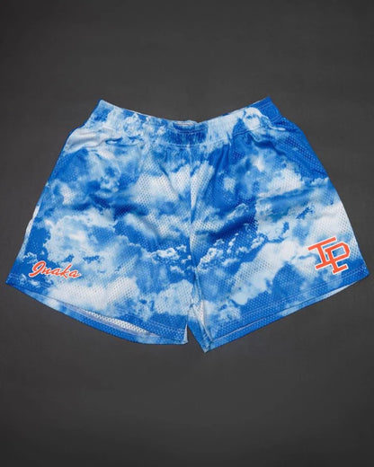 Blue sky and white clouds Mesh Shorts