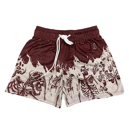 Reaper's Call Skeleton Claret Mesh Shorts