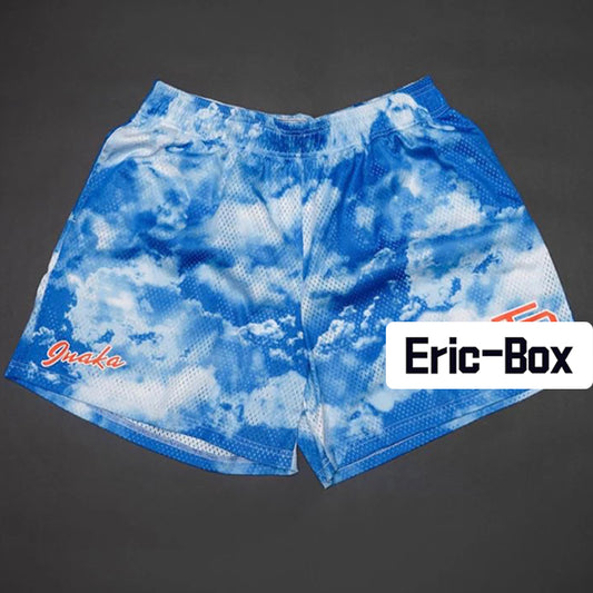 Blue sky and white clouds Mesh Shorts