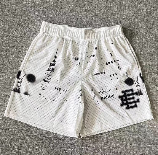 New York City White Mesh Shorts
