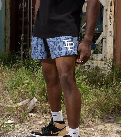 Blue LOGO GYM Mesh Shorts