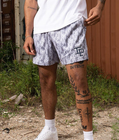 Light Grey LOGO GYM Mesh Shorts