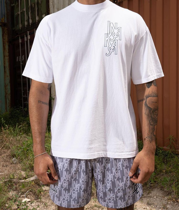 Light Grey LOGO GYM Mesh Shorts