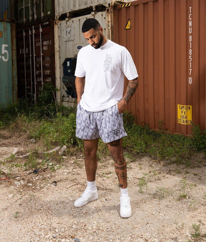 Light Grey LOGO GYM Mesh Shorts