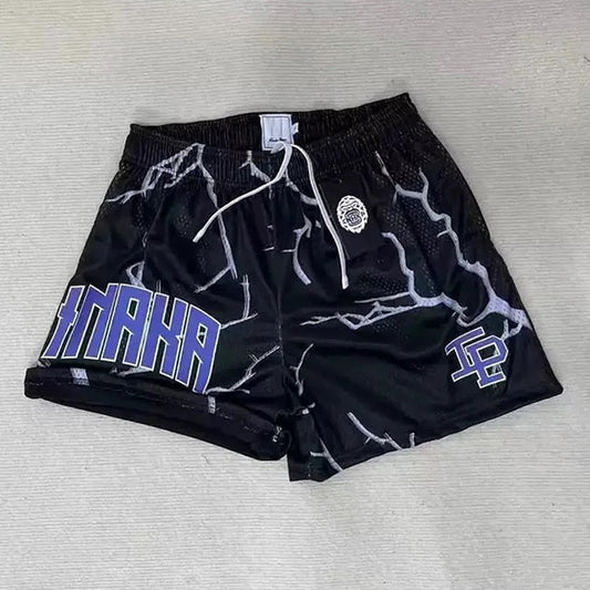 Lightning Black Mesh Shorts