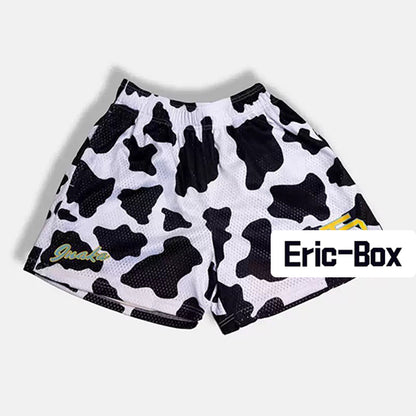 Cow Black And White Mesh Shorts