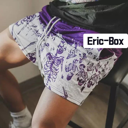 Reaper's Call Skeleton Purple Mesh Shorts