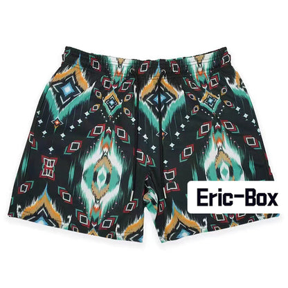 Bohemian Tribal Drawstring Mesh Shorts