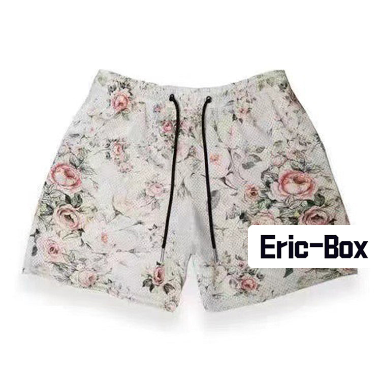 Vintage Rose Floral Mesh Shorts