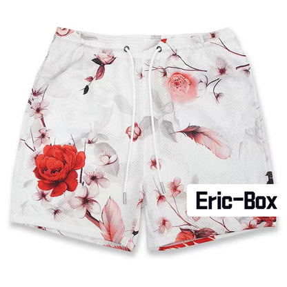 Japanese Cherry Blossom & Rose Mesh Shorts