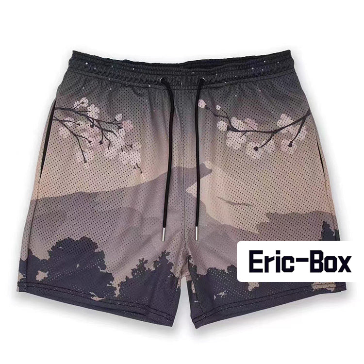 Cherry Blossom Fuji Mesh Shorts
