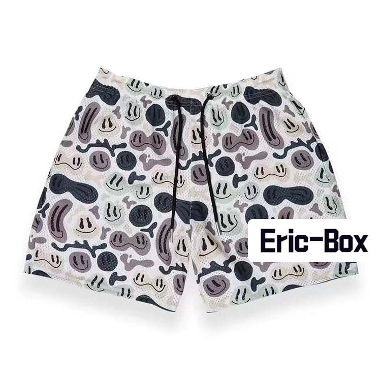 Melted Smiley Camo Mesh Shorts