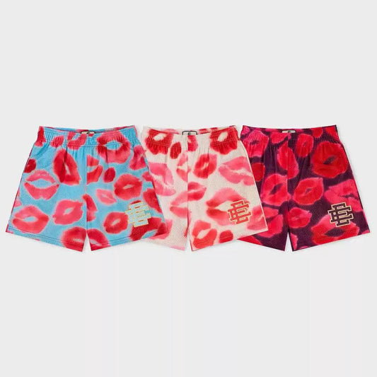 Kiss Lipstick Mesh Shorts