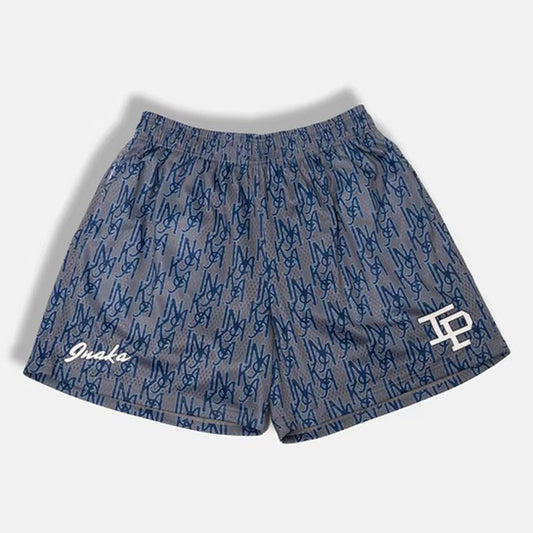 Blue LOGO GYM Mesh Shorts
