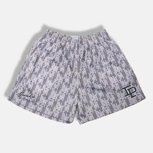 Light Grey LOGO GYM Mesh Shorts