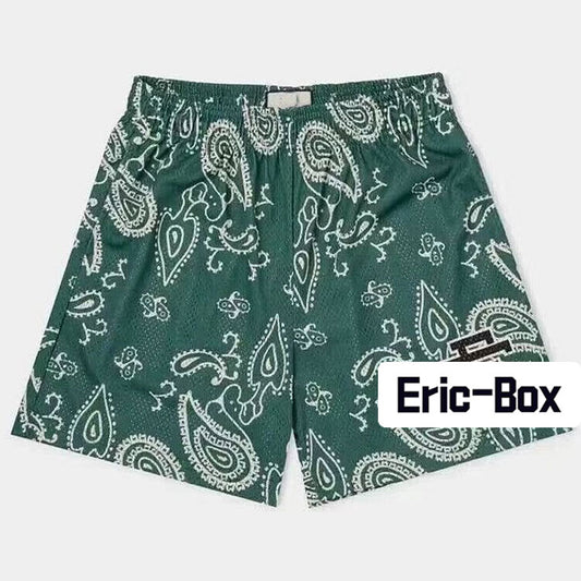 Cashew flowers Green Mesh Shorts