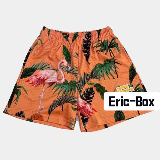 Flamingo Orange Mesh Shorts