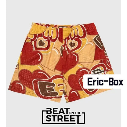 Heart Claret Mesh Shorts