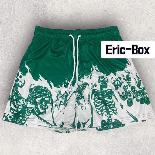 Reaper's Call Skeleton Green Mesh Shorts