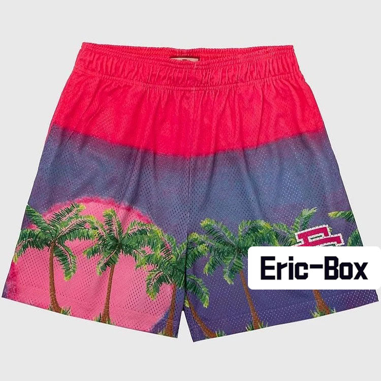 Beach Rose Red Mesh Shorts
