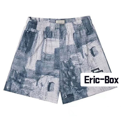 Boro Patchwork Gray Mesh Shorts